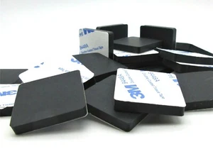 1 inch Square x 3/16" Thick Silicone Rubber Spacers 3M adhesive Backing - Picture 1 of 6