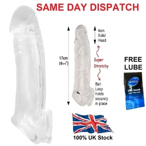 Reusable Penis Sleeve Extender Enlarger Ball Loop Sex Toys Men Girth Enhancing - Picture 1 of 10