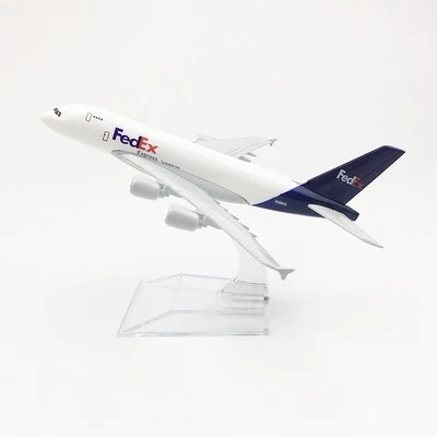 Modello Aereo Diecast 1:400 - Airbus A380-800 FedEx Express 16cm - Da Collezione - Immagine 1 di 4