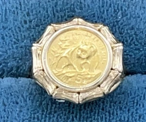 14K & 23K Panda Münzring 1990 - Bild 1 von 9