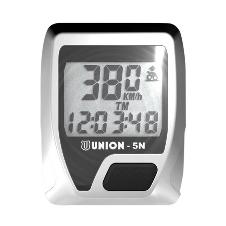ciclocomputer new 5 funzioni argento UNION bici contachilometri - Immagine 1 di 1