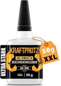 3D Druck Sekundenkleber Gel extra stark – 50 g XXL Superkleber wasserfest,...  - Bild 1 von 5