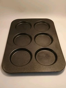 Non Stick Muffin Top Pan 6 Cup Baking Pan Dishwasher Safe Easy Release - Picture 1 of 4