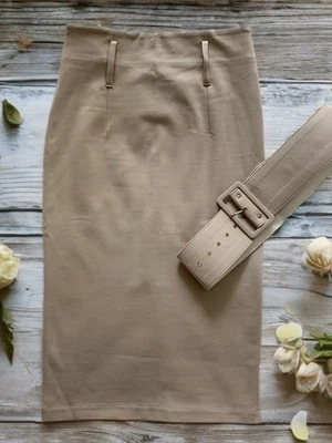 Винтажные женские юбки-карандаши RINASCIMENTO размер S бежевый разрезной ремень  - Изображение 1 из 4