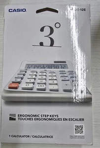 CASIO DE-12E-WE White Compact Ergonomic Step Key Desk Calculator 12-Digit - Picture 1 of 2