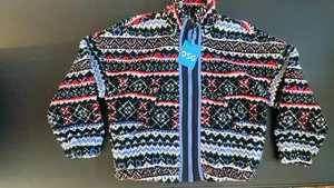 DSG girls size Small cozy fleece full zip funky fair isle - Picture 1 of 4