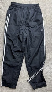 Adidas Track Pants 2004 Vintage Strisce Laterali Zip Caviglie Giacca a Vento Nero Uomo Med - Foto 1 di 8