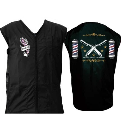 Chaleco de peluquero, chaqueta de peluquero, chaleco de estilista de peluquero, chaleco negro talla M a 3xl  Foto 1 de 2