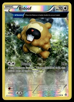 Bidoof (Alpha) Uncommon Reverse Holo XY - Primal Clash 117/160 NM Pokémon TCG - Image 1 of 2