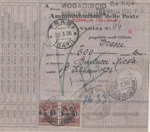 Vaglia da Iscia Baidoa per Trani con segnatasse vaglia - Foto 1 di 1