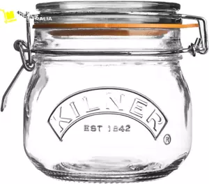 Kilner round Clip Top Glass Storage Jar, 0.5 Litre Capacity, Clear - Picture 1 of 13