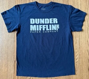 T-shirt THE OFFICE Dunder Mifflin BLU NAVY - Uomo Taglia L - Manica Corta GRANDE - Foto 1 di 3