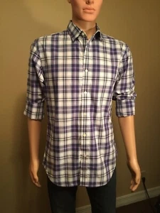 Purple plaid soft wash Banana Rep M men’s LS shirt - Bild 1 von 8