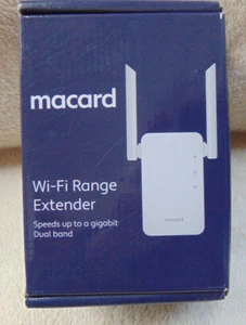 MACARD Wi-Fi Range Extender Dual Band Speeds up to Gigabite Alexa Compatible NEW - Afbeelding 1 van 6