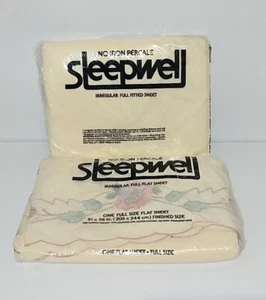 Sleepwell No Iron Irregular Full Fitted And Flat Sheets Flat Has Floral Pattern  - Picture 1 of 6