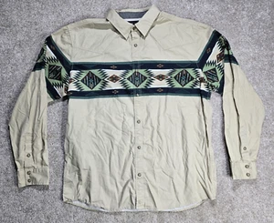 Cody James Shirt Mens Extra Large Beige Western Pearl Snap Aztec Print XL - Picture 1 of 11