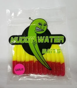 MUDDY WATER BAITS, 2-1/4" CORPO SOLIDO E CODA CON AGLIO, CRAPPIE POLE BAIT MW-024 - Foto 1 di 1