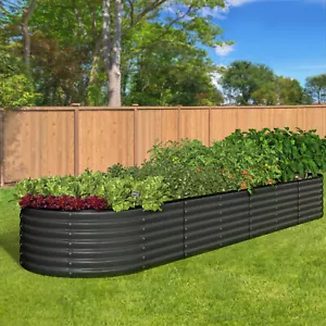 Livsip Raised Garden Bed Beds Kit Planter Oval Galvanised Steel 320cmX80cmX56cm - Picture 1 of 10