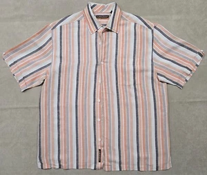 Cubavera Guayabera Orange Shirt Mens Large Pocketed - Picture 1 of 8