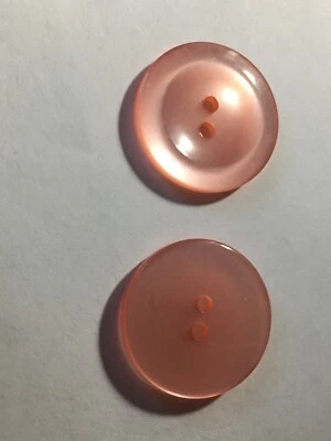 NEW 15 PC  PKG.1  INCH PINK PEARL FINISH CONCAVE TOP 2 HOLE - Image 1 of 3