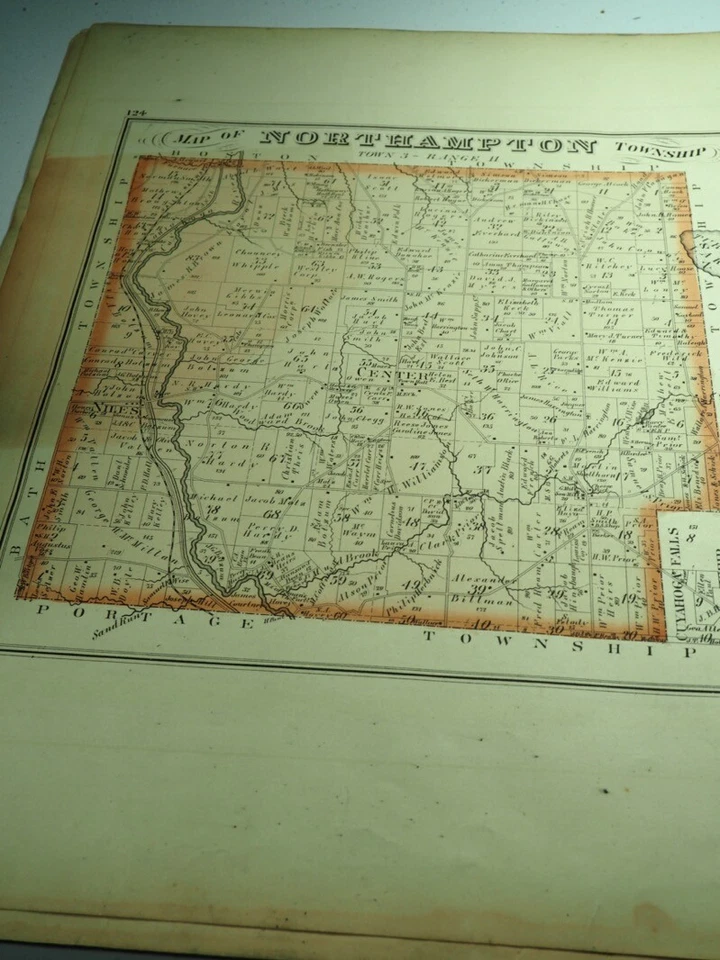 Vintage "Map of Northhampton Township" & "Franklin" Summit County, Ohio, 1874 - Image 1 of 1