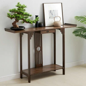 2-Tier Console Table Entryway Storage Shelf Hallway Sofa Side End Desk w/ Drawer - Picture 1 of 12
