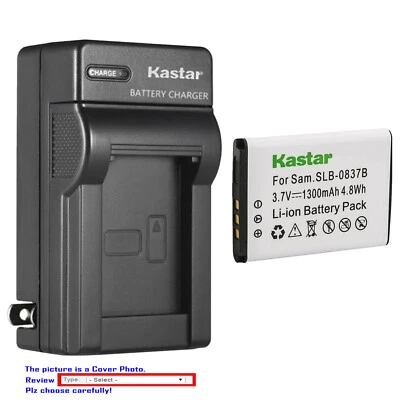 Carregador de parede CA bateria Kastar para Samsung SLB-0837B Digimax L83T Digimax L85T - Imagem 1 de 4