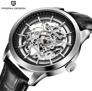 PAGANI DESIGN 2024 Orologi da polso da uomo in pelle scheletro cavo nuovi - Foto 1 di 8