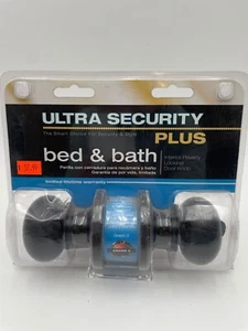 Ultra Security Plus bed&bath door knob Grade 3 Round-Black #134878 - Picture 1 of 5
