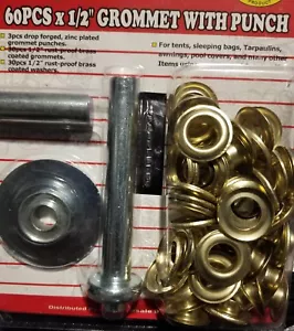 60pc GROMMET KIT with PUNCH ~ Tarps - Tents - Awnings - Pool  Free Shipping GS