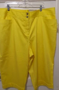 Nwts Cato Womens Size 24W Yellow Classic Tummy Control Stretch Cropped Pants - Bild 1 von 8