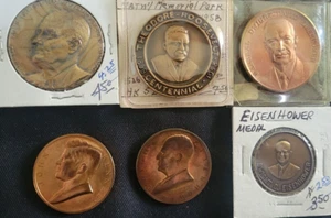 US Präsidenten Medaillen - Kennedy, Eisenhower, beide Roosevelets - Bild 1 von 4