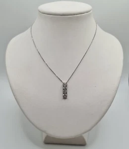 Collier or blanc 18 carats serti de diamants naturels - Picture 1 of 5