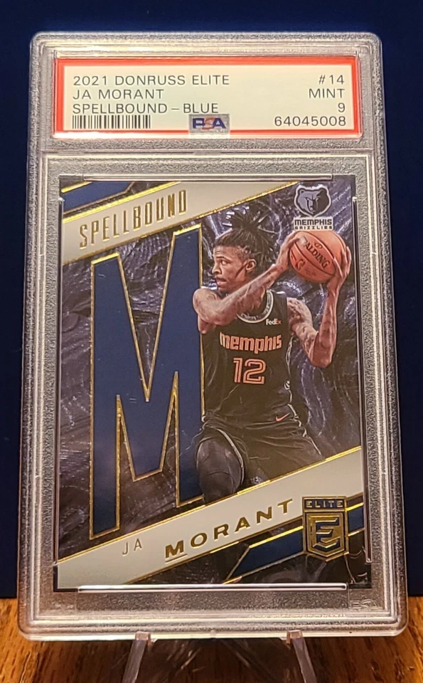2021 Donruss Elite Ja Morant Spellbound Blue /99 #14 PSA MINT 9 - Image 1 of 3