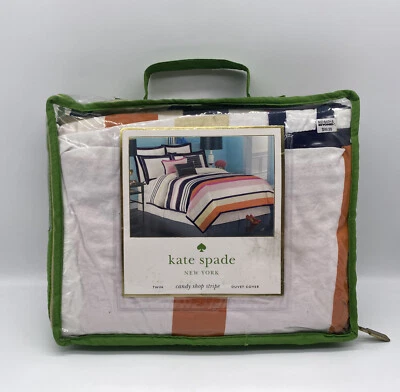 New Kate Spade Candy Shop Stripe Twin Duvet Cover NIP - Image 1 of 4