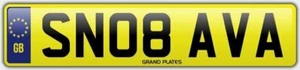 Snob Ava personal number plate private UK car registration with plates SN08 AVA - Picture 1 of 4