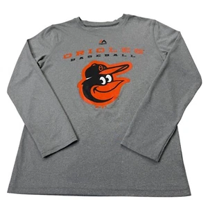 Majestic MLB Baltimore Orioles Long Sleeve T-Shirt Gray Youth Small/8 - Picture 1 of 7