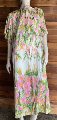 VNTAGE GAMBLE SKOGMOS ORANGE FLORL SIZE LARGE ROBE   #11753 - Image 1 of 4