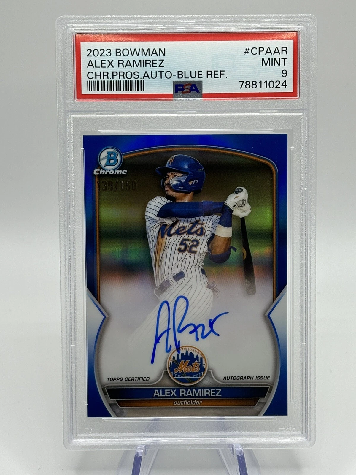 2023 Bowman Chrome Alex Ramirez CPA-AR Blue Refractor Auto /150