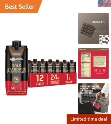 Gold Standard Ready-to-Drink Shake - 24g Protein, Essential Vitamins, 12 Bottles - Image 1 of 4