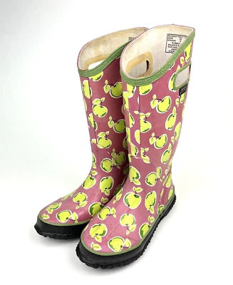 BOGS Botas de Lluvia Altas Goma Mujer Talla 6 Verde Manzanas y Rosa Botas de Jardín Foto 1 de 4