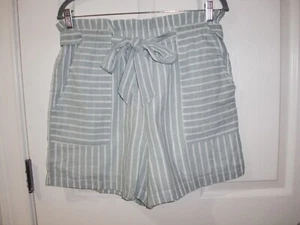 NUEVO CON ETIQUETAS~$44.99~Mujer~ENMERCY~Cinturón~Bolsillos a Rayas Completamente Forrados~Pantalones Cortos~TALLA L~LINDOS - Imagen 1 de 7