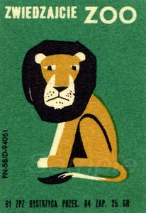 VINTAGE POLISH ZOO LION SAFETY MATCHES A4 POSTER PRINT - Picture 1 of 1