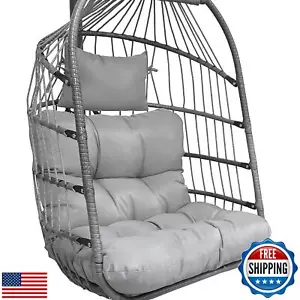 Enipate Outdoor Hanging Egg Chair Cushion, Water-Resistant Tufted Swing Baske - Picture 1 of 5