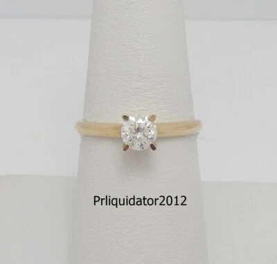 1/2CT Natural Round Diamond Solitaire Engagement Wedding Ring 10K Yellow Gold - Image 1 of 4