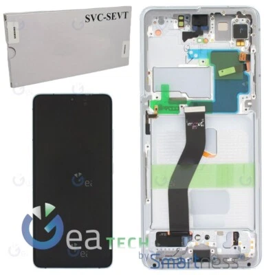 DISPLAY LCD ORIGINALE SAMSUNG SERVICE PACK GALAXY S21 ULTRA G998 FRAME SILVER - Immagine 1 di 3
