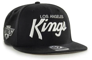 Rare Authentic Los Angeles Kings 47Brand Vintage Script Side Patch Snapback Hat - Picture 1 of 14