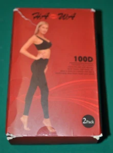 2 Pairs Women's Ha Wa 100 D Footless Tights Black & Burgundy (Red) Size Small S - Picture 1 of 4