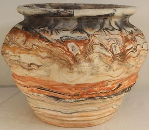 Maceta de colección MCM Tribal Remolino Diseños Terracota Nemadji Patrones Arte de jardín - Imagen 1 de 16