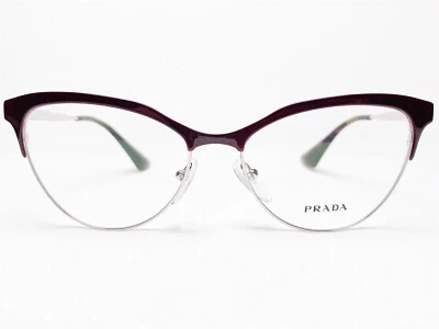 全新 Prada VPR55S UF6-1O1 女式眼镜框 波尔多/银色猫眼 54/16 — 第 1/4 张图片